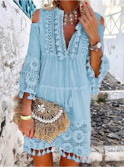 Boho Lace Fashion Mini Dress