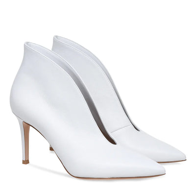 Women's Crescent Cutout Pointed Toe Stiletto Ankle Boots