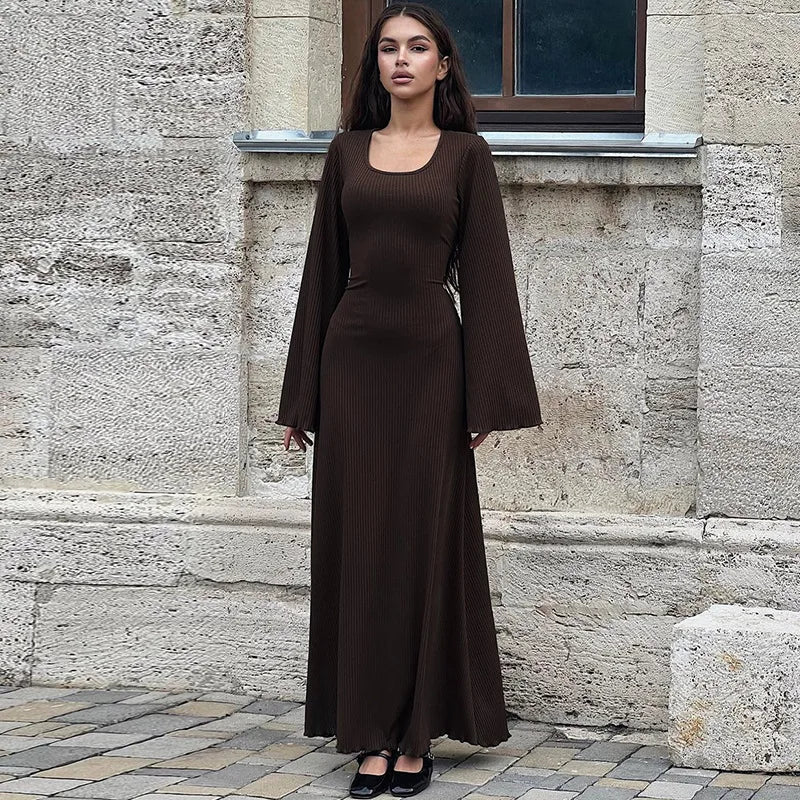 Flare Sleeved Maxi Dress