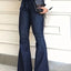 Navy Blue High-Stretch Flared Jeans