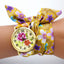 Colorful Flower Design Cloth Wristwatch