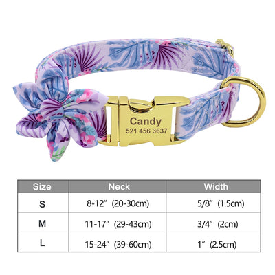 Personalized Flower Pet Collar