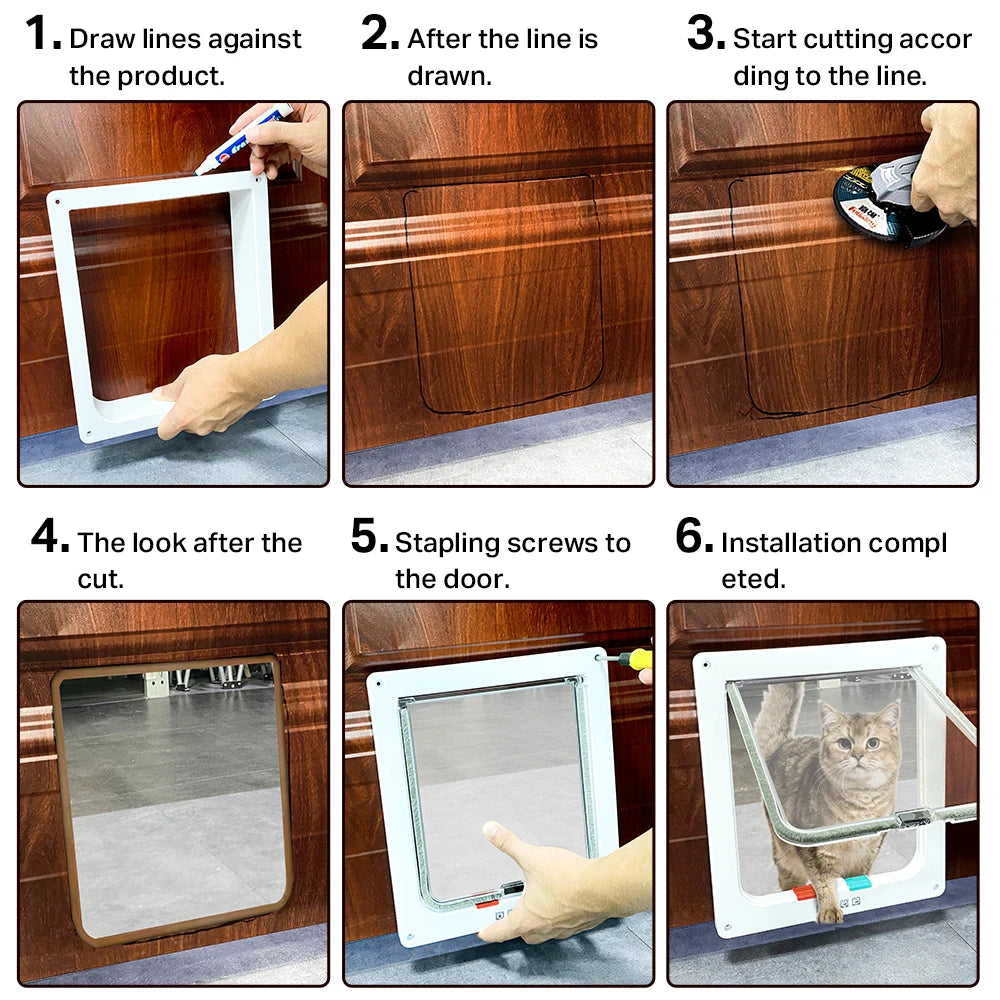 Smart Pet Door With 4 Way Security Lock