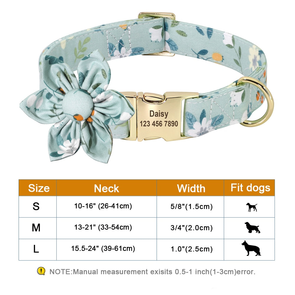 Personalized Flower Pet Collar