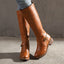 Women's Knee High Back Zip Boots