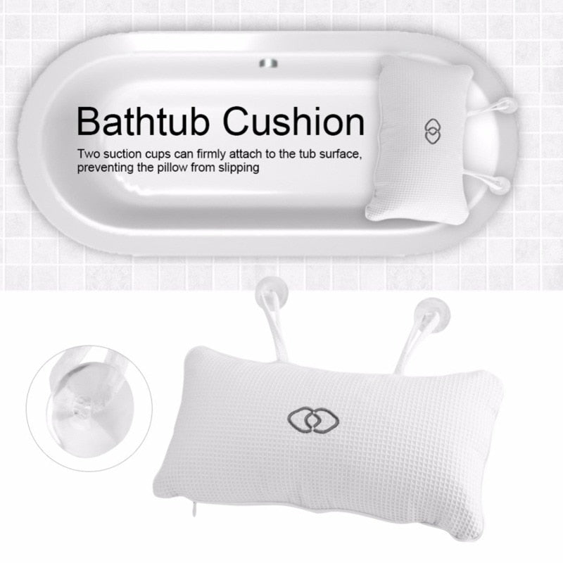 Non-Slip Bath Pillow With Neck & Back Support Headrest