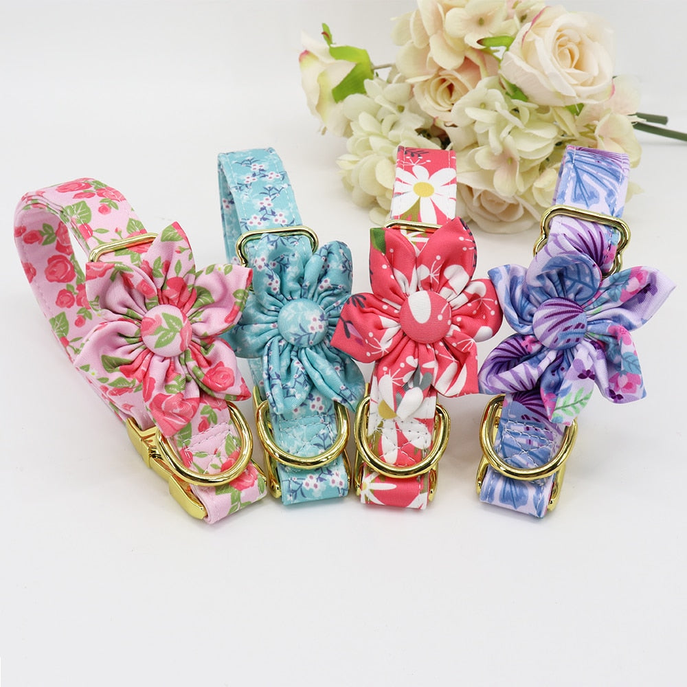 Personalized Flower Pet Collar