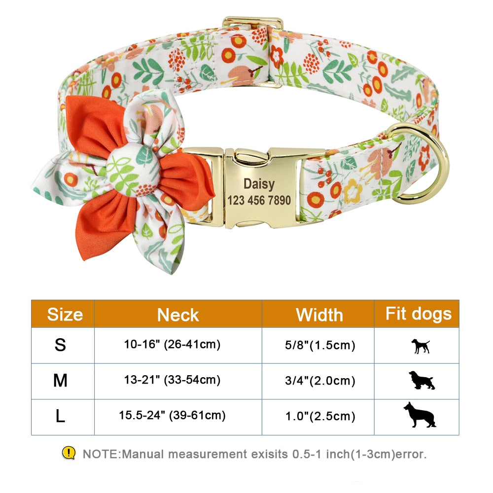 Personalized Flower Pet Collar