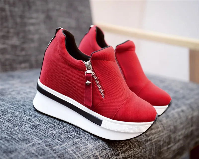 Zip Up Platform Sneakers