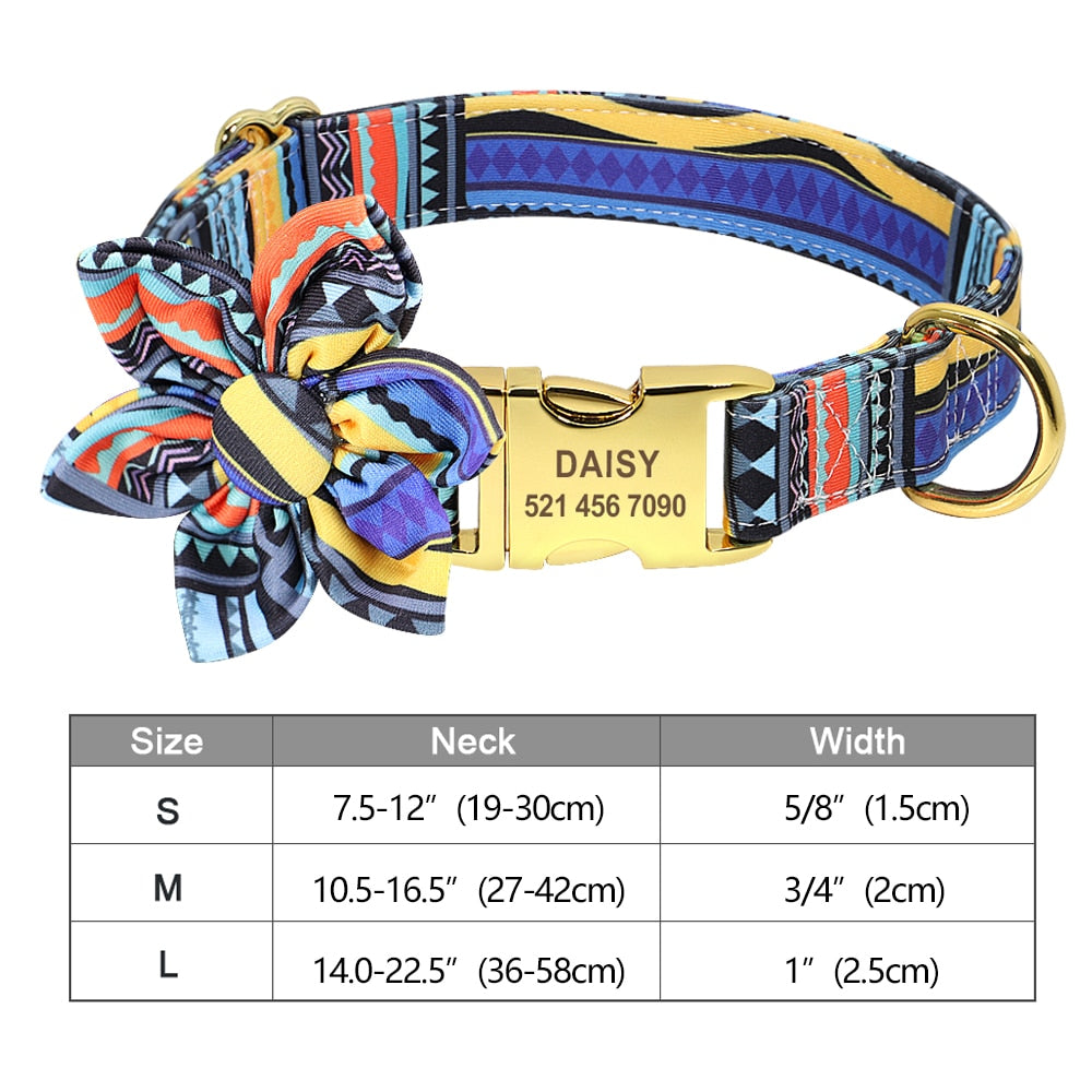 Personalized Flower Pet Collar