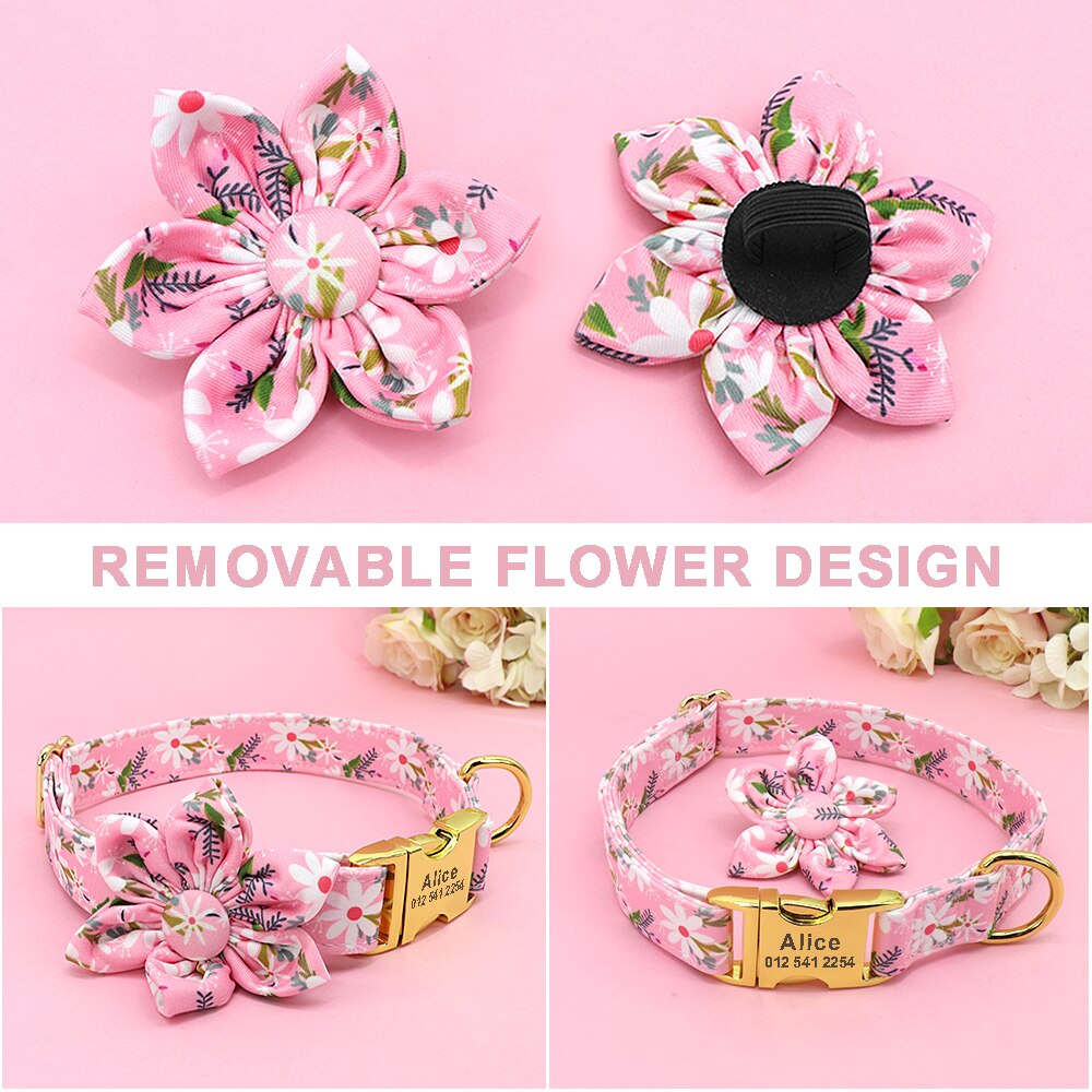 Personalized Flower Pet Collar