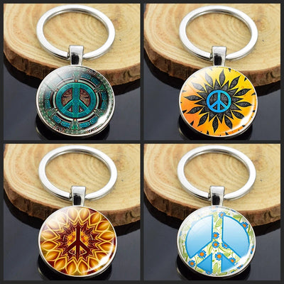 Peace Sign Double Sided Keychains