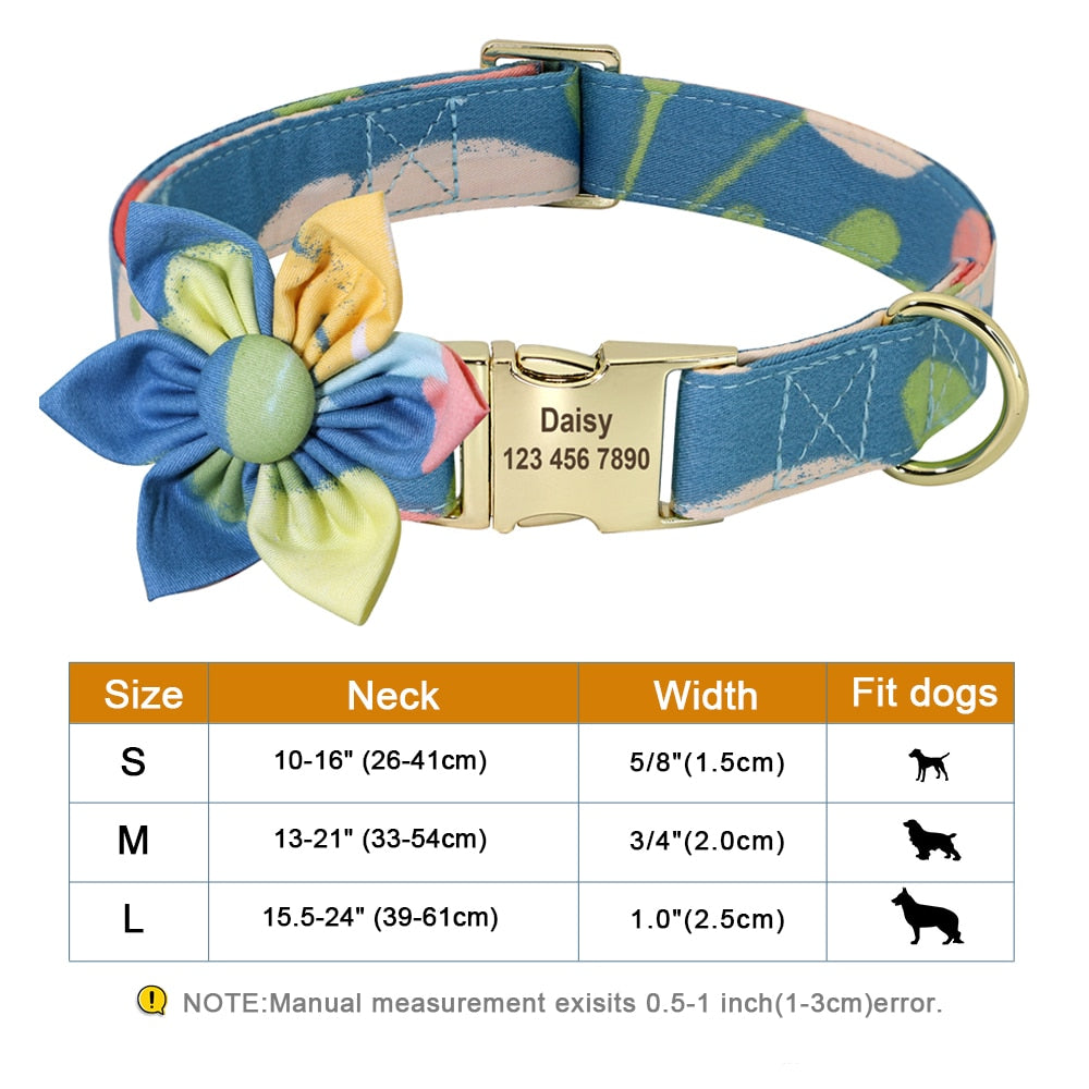 Personalized Flower Pet Collar