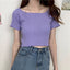 Ruffled Square Neck Crop Top