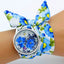 Colorful Flower Design Cloth Wristwatch