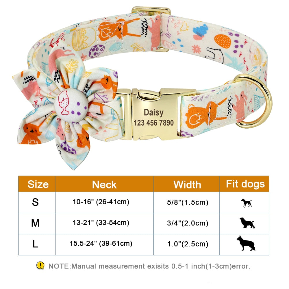 Personalized Flower Pet Collar