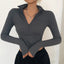 Women's Long Sleeve Crop Blouse