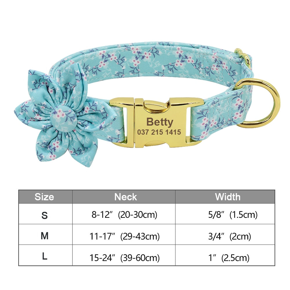 Personalized Flower Pet Collar