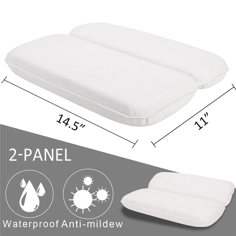 Non-Slip Bath Pillow With Neck & Back Support Headrest