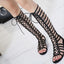 Women's Strappy Open Toe Knee High Gladiator Sandals