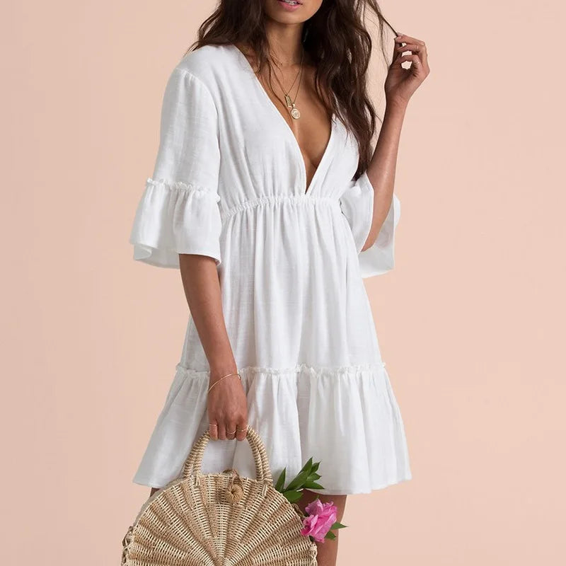 White Beach Dress Cover Up