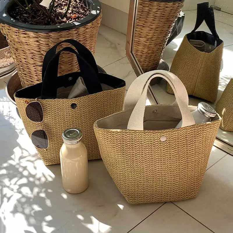 Woven Basket Beach Bags