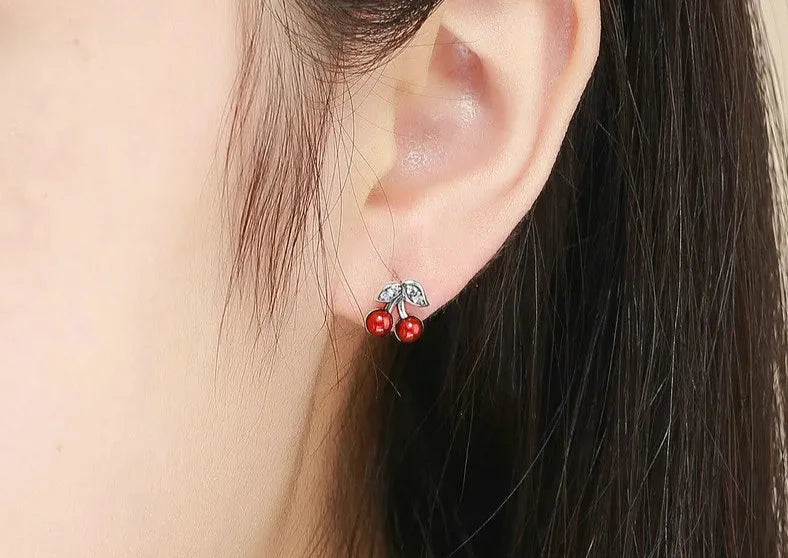 Silver Blossom Cherry Studs