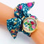 Colorful Flower Design Cloth Wristwatch