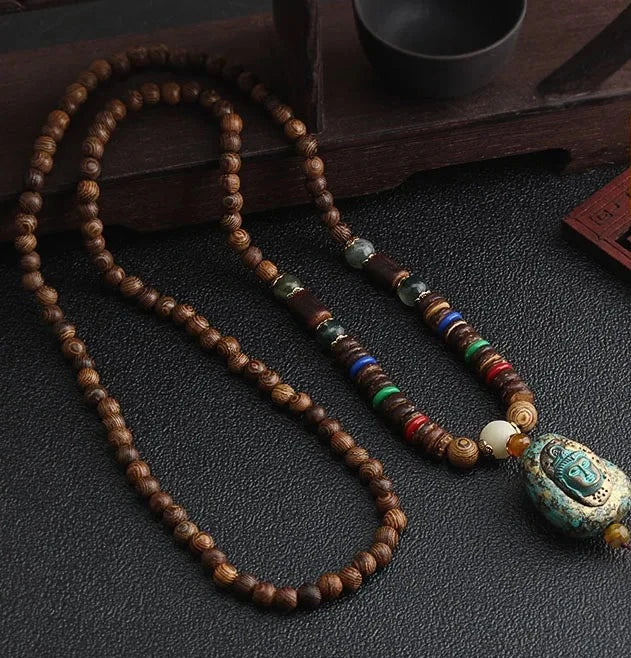 Retro Wooden Beads Necklace