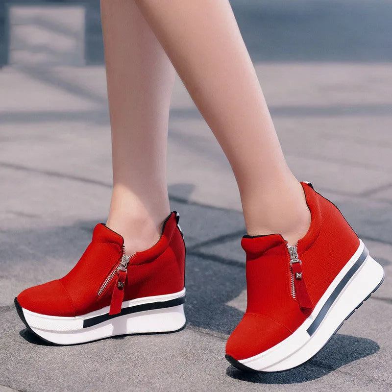 Zip Up Platform Sneakers