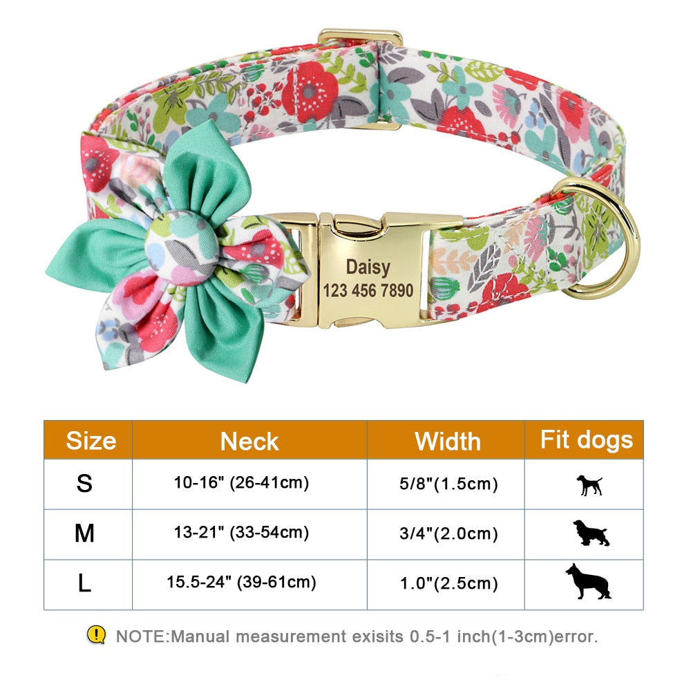 Personalized Flower Pet Collar