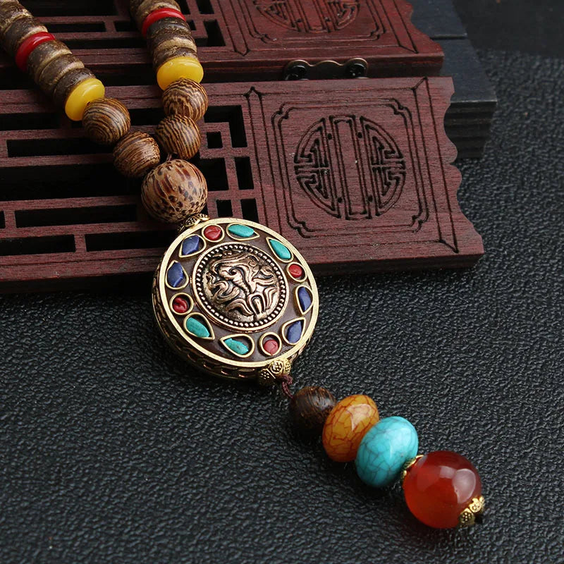 Retro Wooden Beads Necklace