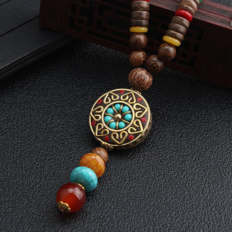 Retro Wooden Beads Necklace