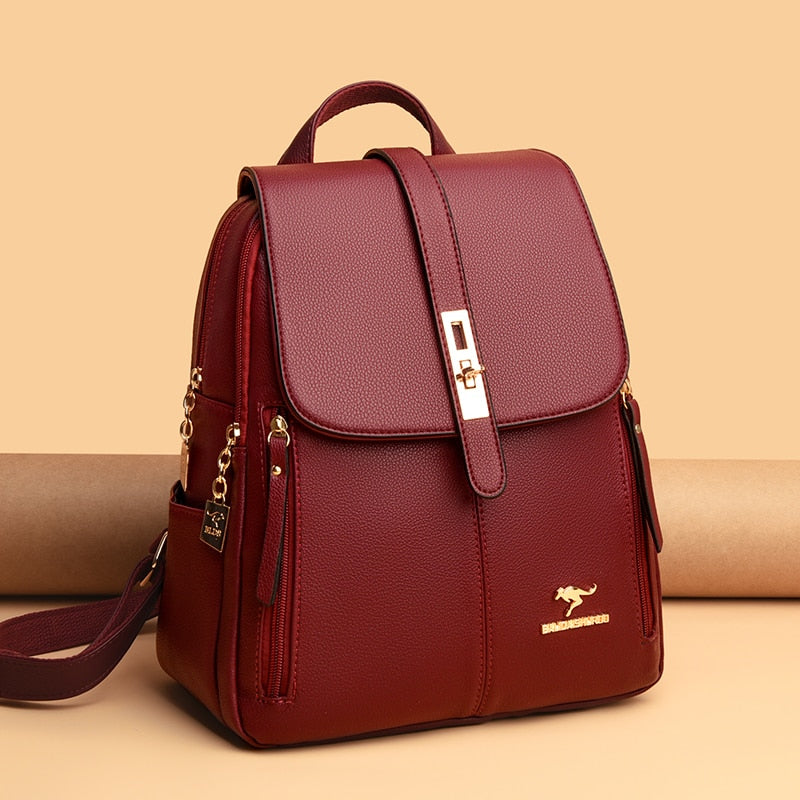Sophisticated Leather Look Backpack