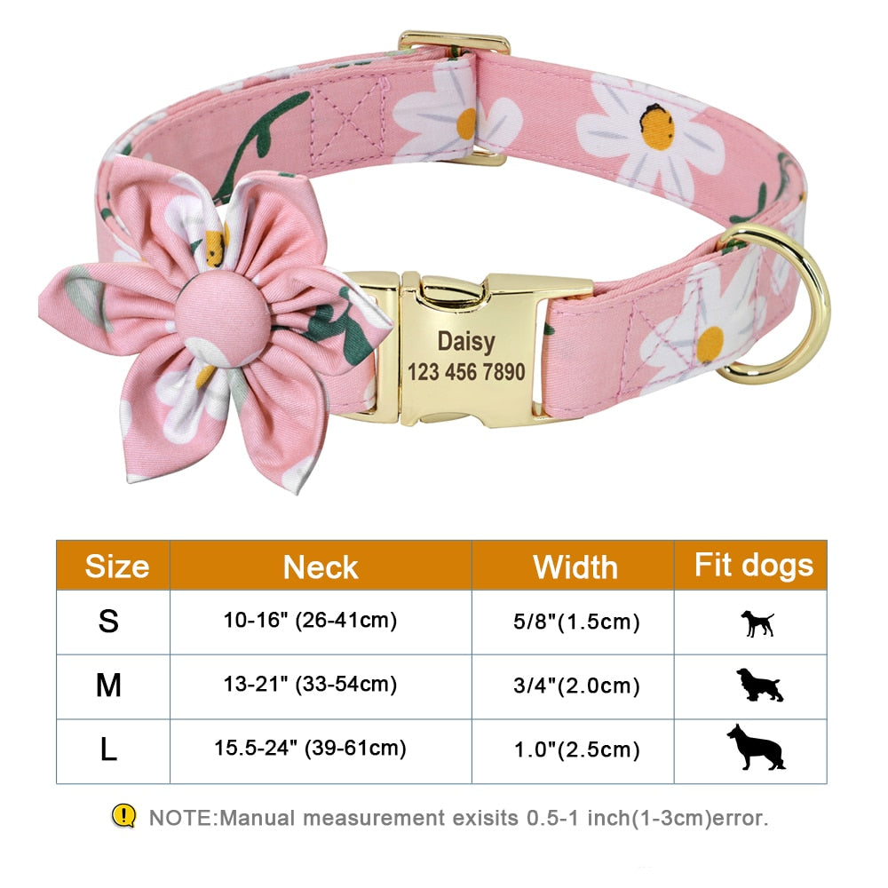 Personalized Flower Pet Collar