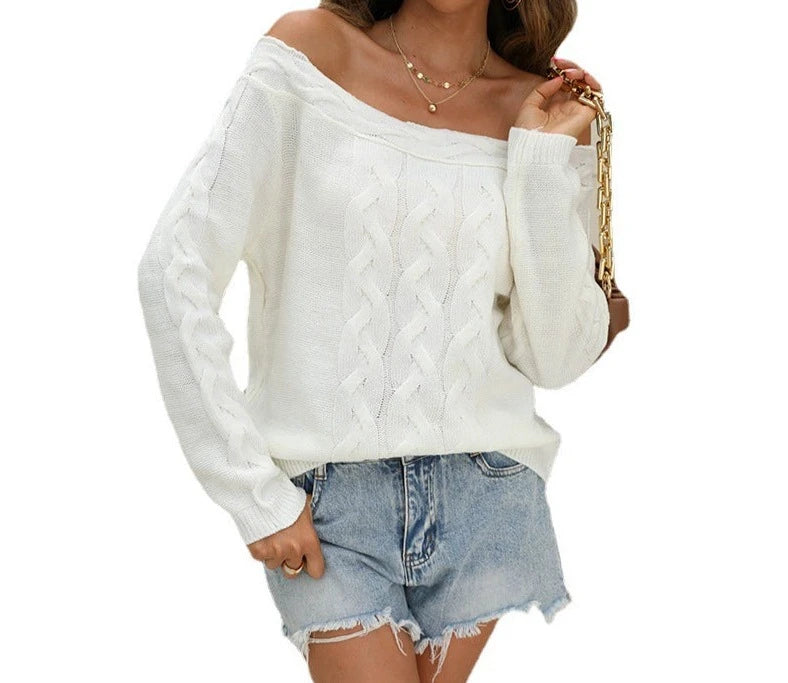 Pullover Knitted Sweater with Mandarin Collar