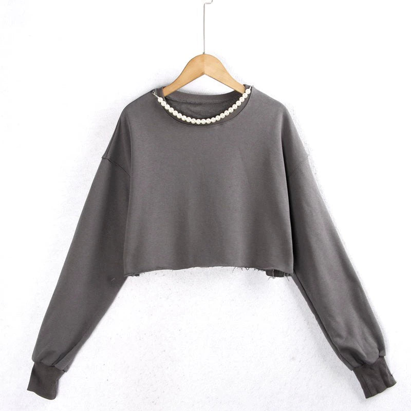 Terry Cropped Sweatshirt