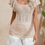 Women's Ruffled Short Sleeve Woolen Sweater