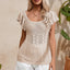 Women's Ruffled Short Sleeve Woolen Sweater