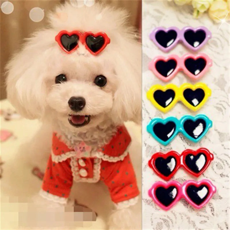 Heart Sunglasse Hairpins For Dogs