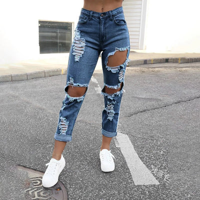 Women's Street Style Ripped Jeans