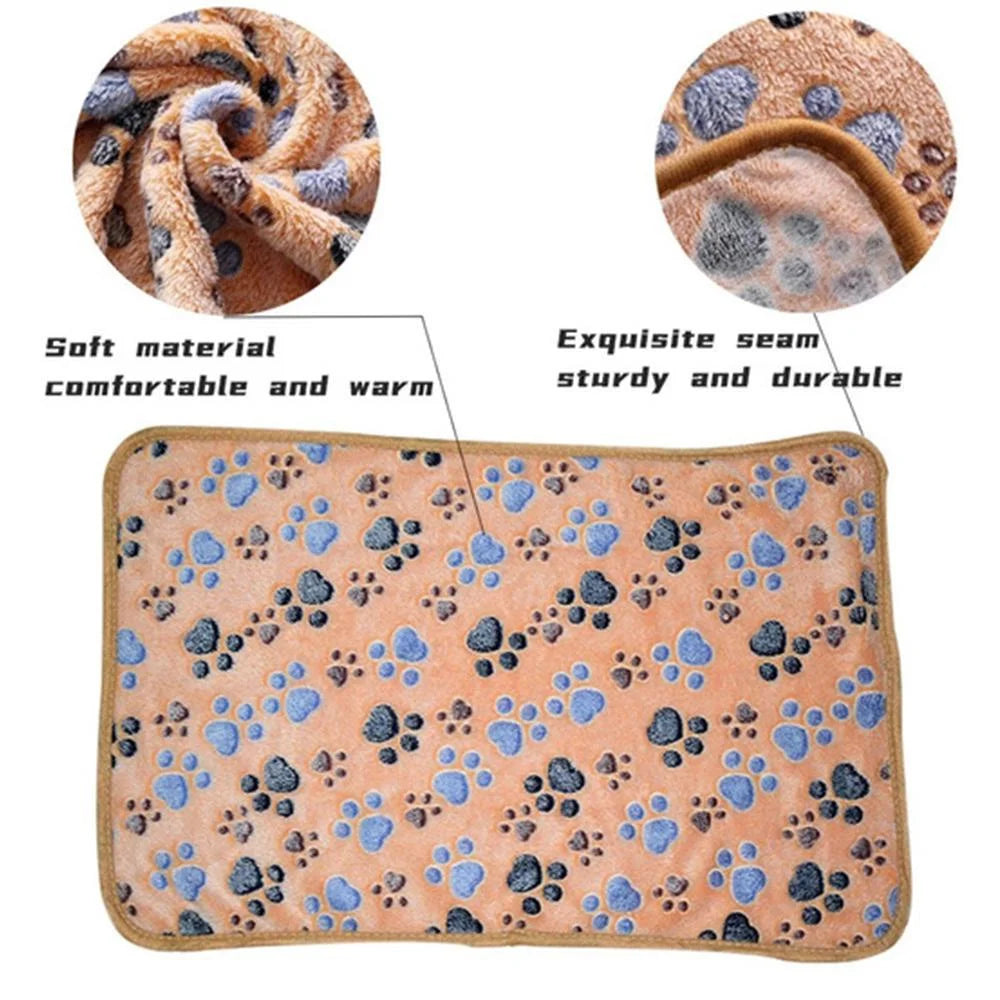 Paw Pattern Soft Pet Blanket