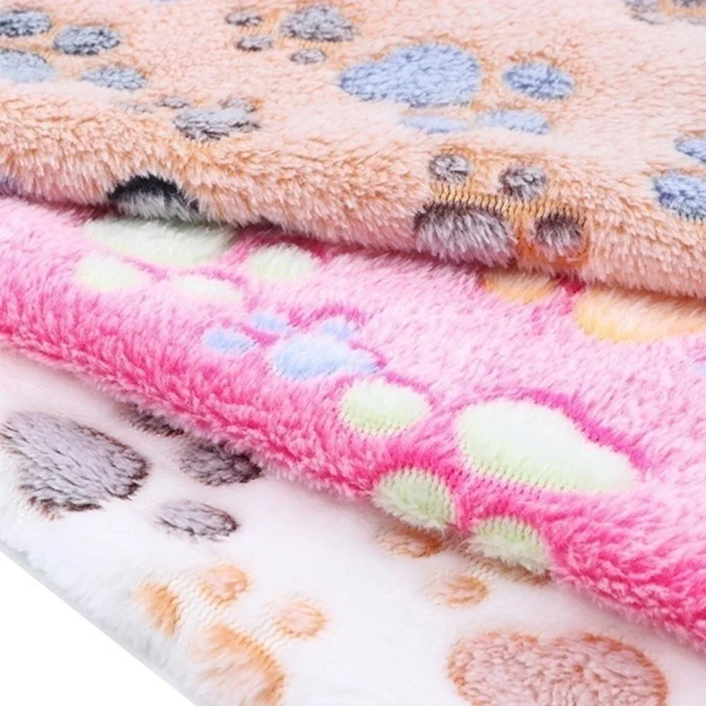 Paw Pattern Soft Pet Blanket