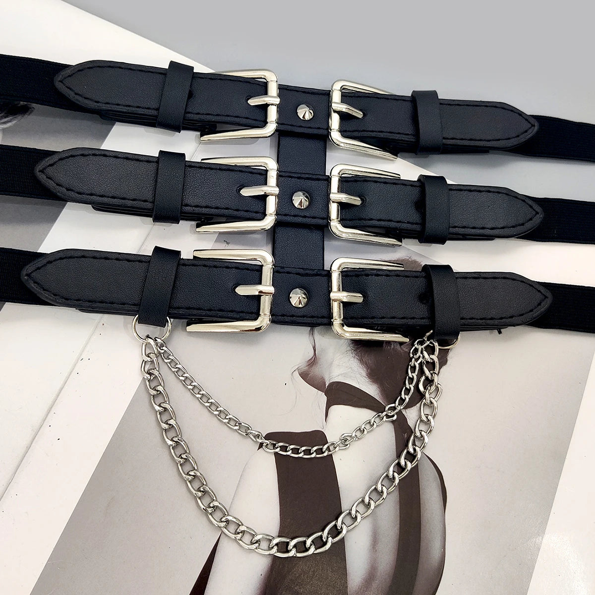 Black Elastic Corset Belt