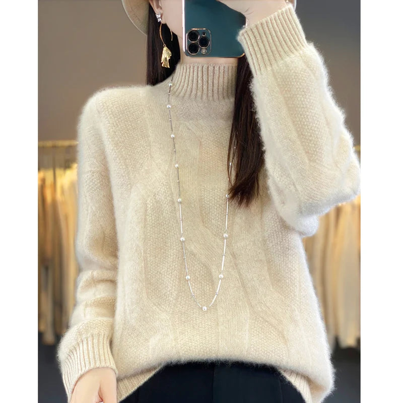 Cozy Wool Half High Neck Sweater