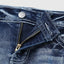 Retro Print Distressed Denim Shorts