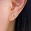 Sterling Silver Four Leaf Flower Stud Earrings