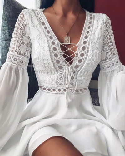 Flounce Detail A-Line Mini Dress for Women