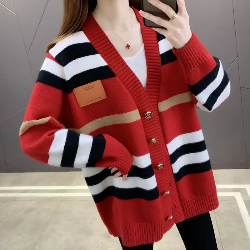 Women's Striped Cardigan Jacket