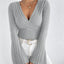 Women's Classic V-Neck Long Sleeve Fitted Top